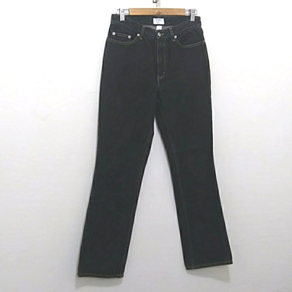 Ann Taylor Loft Size 6 100% Premium Cotton Black Denim Flare Boot Cut Jeans